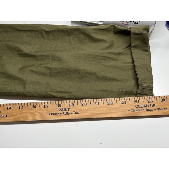 Talbots Pants 10 Medium Crop Ankle Cuffed Olive Green Chino Straight Hike Retro - Picture 12 of 14